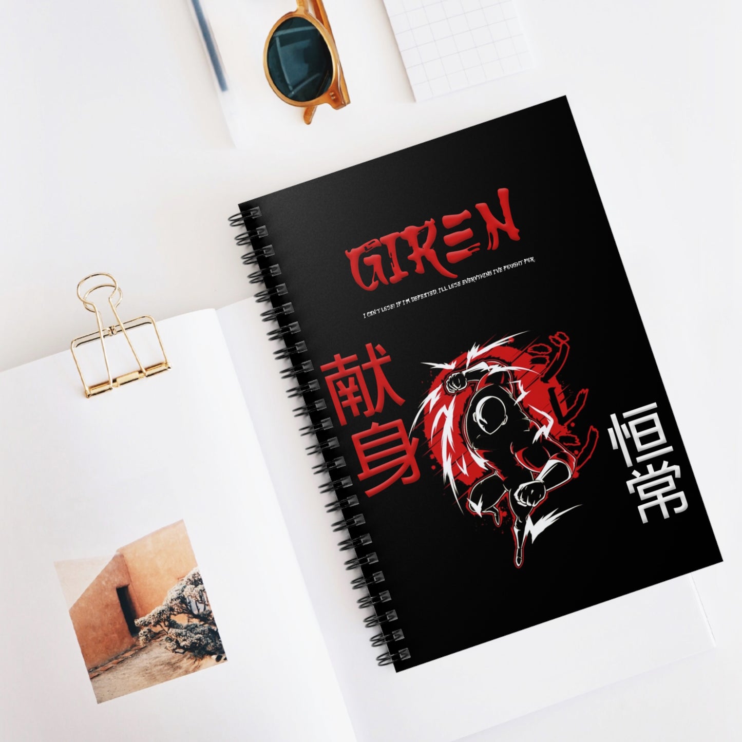 Spiral Notebook - Ruled Line - Giren Black