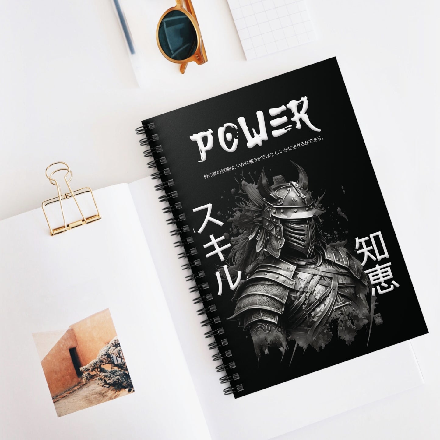 Spiral Notebook - Ruled Line - Samurai Jap - Black