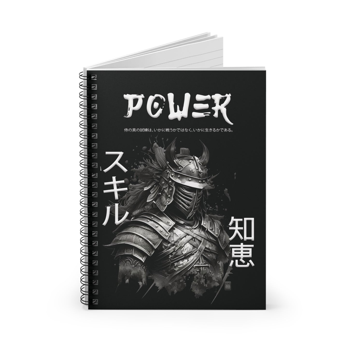 Spiral Notebook - Ruled Line - Samurai Jap - Black