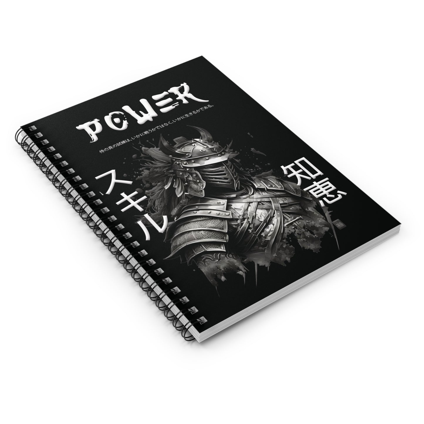 Spiral Notebook - Ruled Line - Samurai Jap - Black