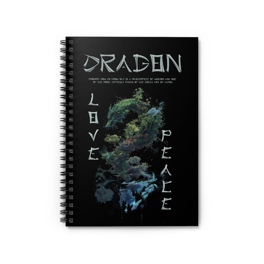 Spiral Notebook - Ruled Line - Dragon Black