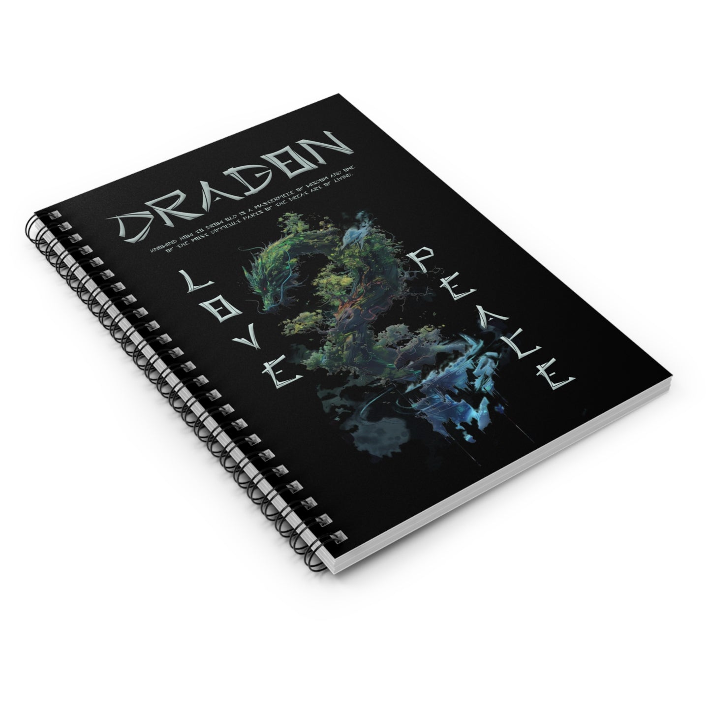 Spiral Notebook - Ruled Line - Dragon Black