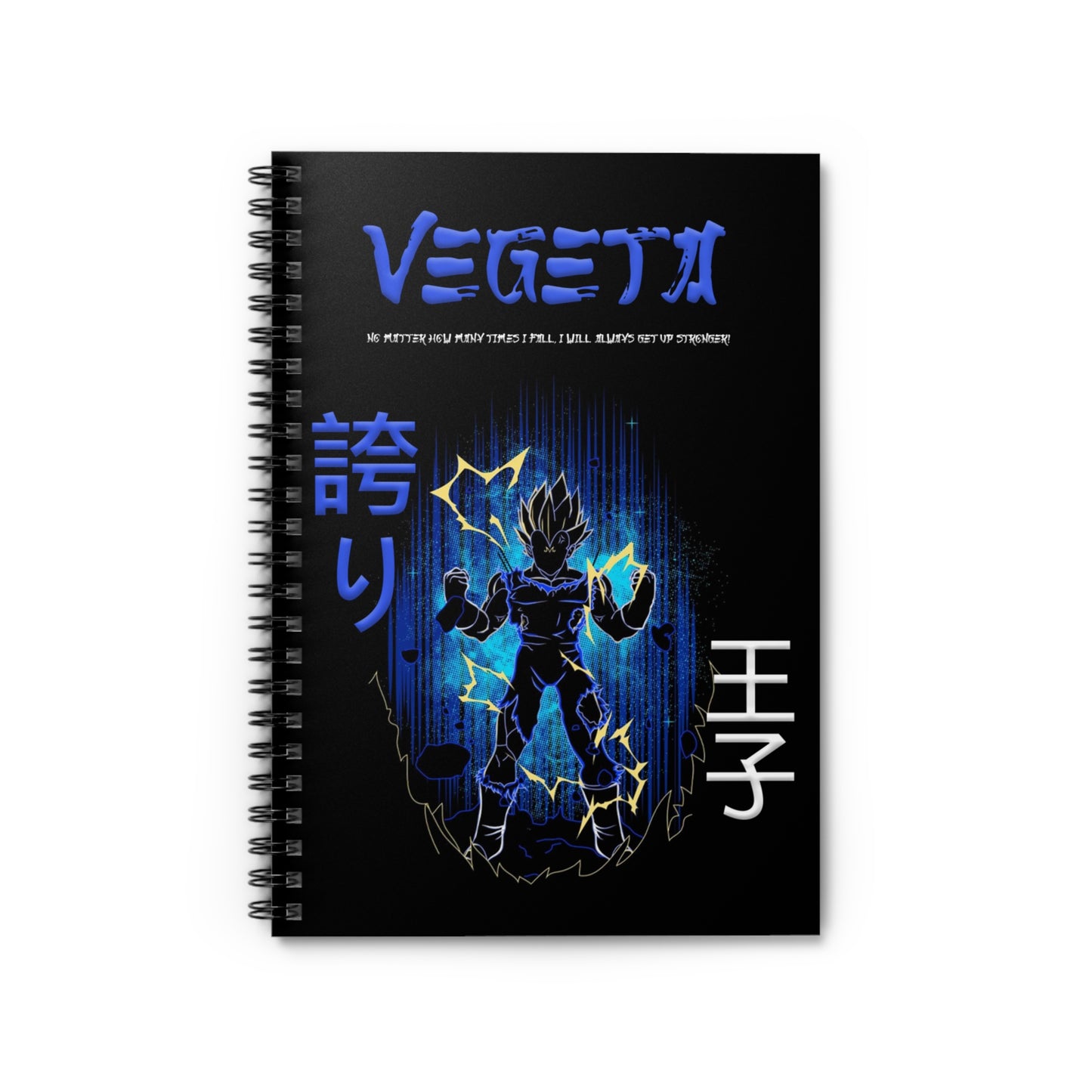 Spiral Notebook - Ruled Line - Vegeta Black