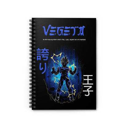 Spiral Notebook - Ruled Line - Vegeta Black