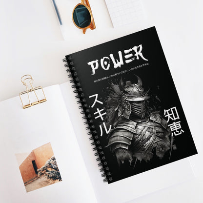 Spiral Notebook - Ruled Line - Samurai Jap - Black