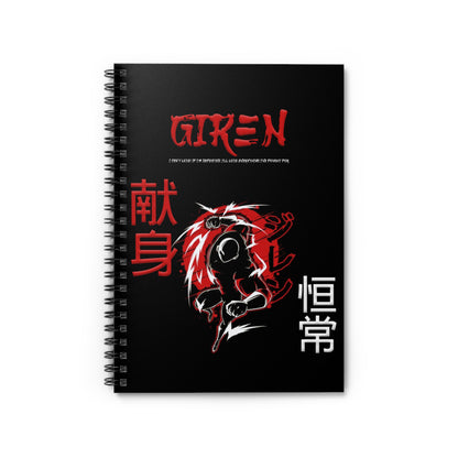 Spiral Notebook - Ruled Line - Giren Black