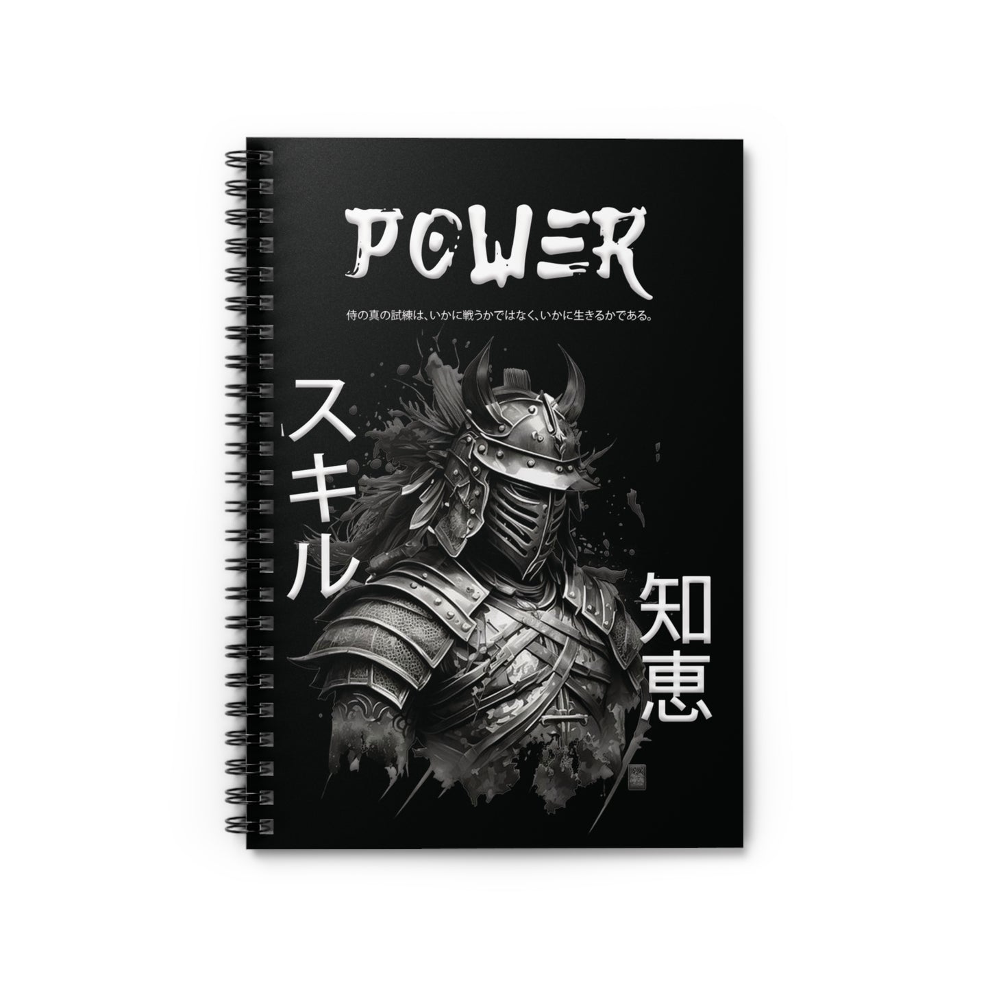 Spiral Notebook - Ruled Line - Samurai Jap - Black