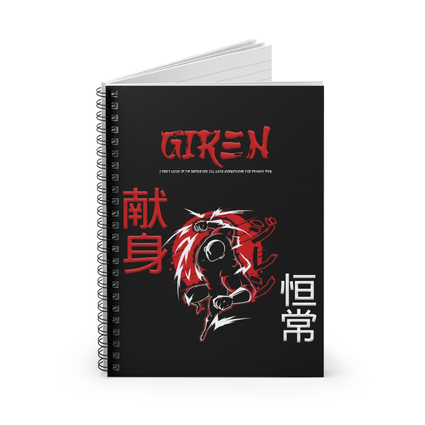 Spiral Notebook - Ruled Line - Giren Black