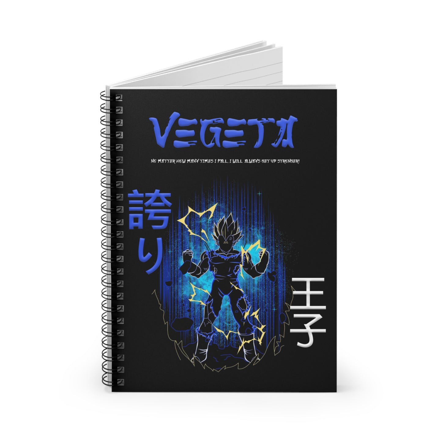 Spiral Notebook - Ruled Line - Vegeta Black
